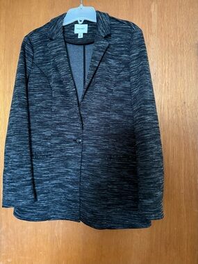 Nine West Charcoal Heather Knit Blazer